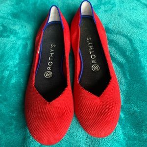 Rothy’s Cherry Red Rounded Toe flats 8.5
